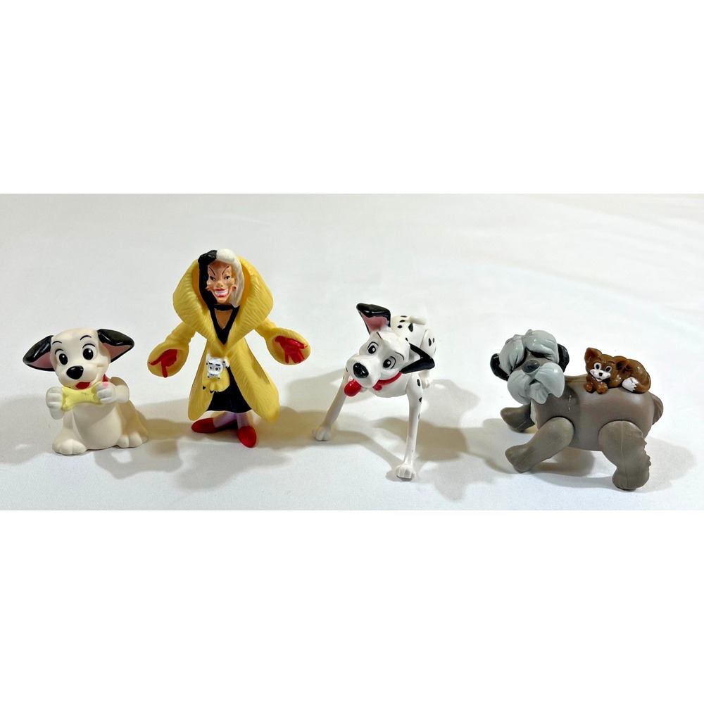 Disney 101 Dalmatians Cruella de Vil Pongo Lucky Col. Hathi PVC Toy Figures Lot